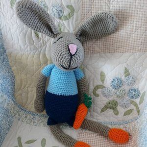 SOLD!,new handmade crochet BIG BUNNY with a big carrot